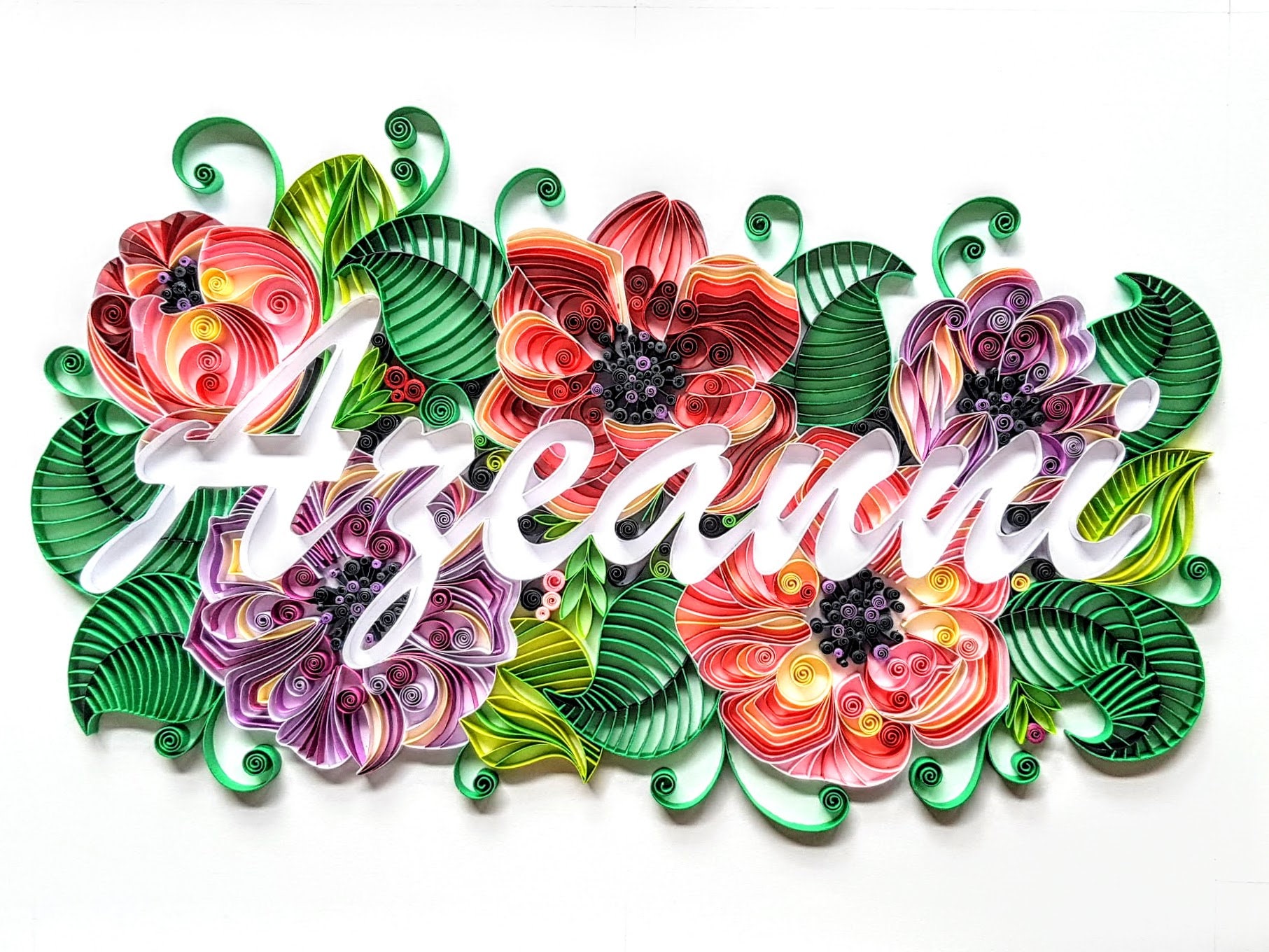 Handmade Quilled Name Art Perfect for Home Decor Nursery Etsy