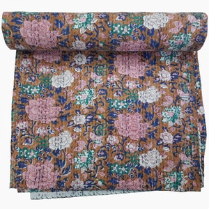 multi kantha bed cover handmade quilt bed cover home bedding kantha bed sheet