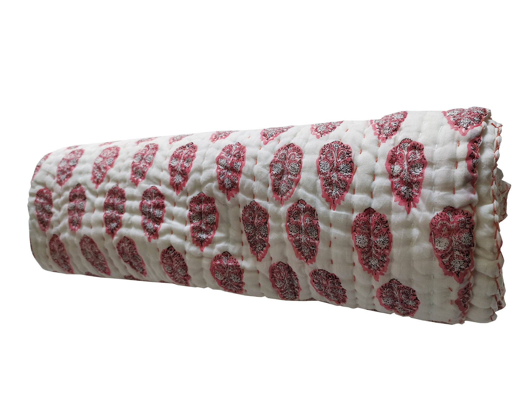 Pink Handmade Cotton Quilt King Size Quilt Jaipuri Quilt Home Etsy