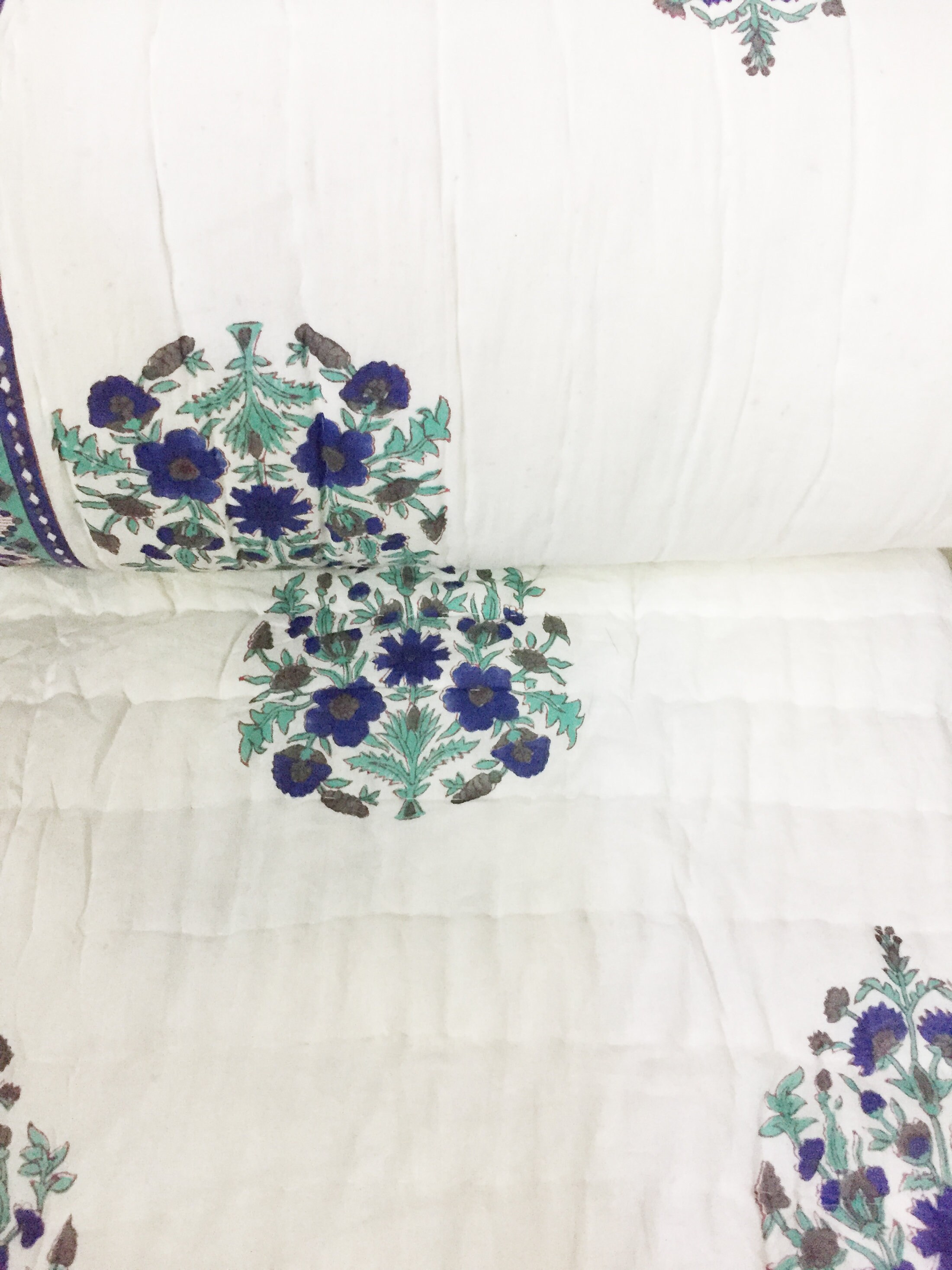 Handmade Rajai Hand Block Print Quilt, Handmade Floral Jaipuri Cotton Rajai - Etsy
