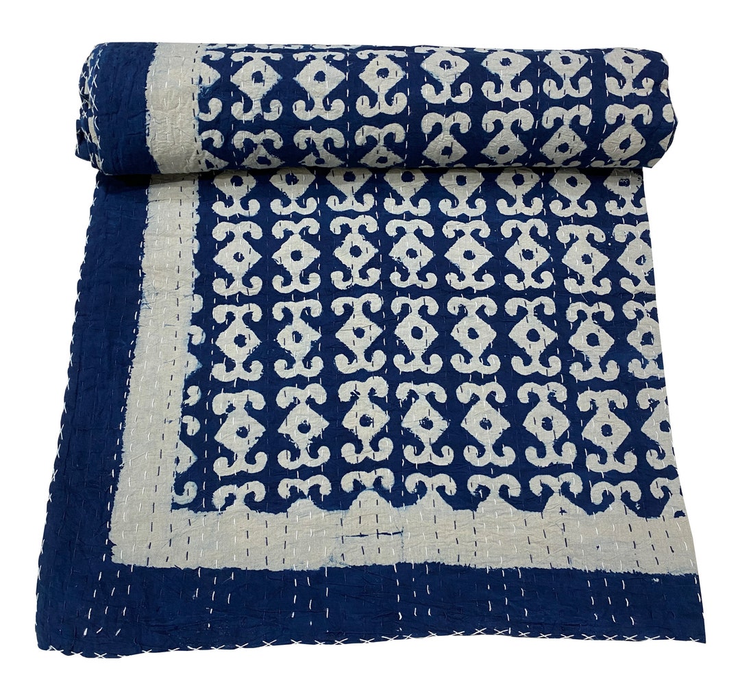 Indian Kantha Quilt King Size Kantha Quilt 100 Cotton Bedspread
