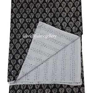 Quilt Bed Cover Handmade Bed Quilt Hand Printed Bedspread Bedding Quilted Hand Block Print