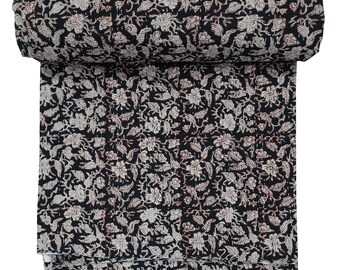 Colcha Kantha de algodón hecha a mano - Manta decorativa floral