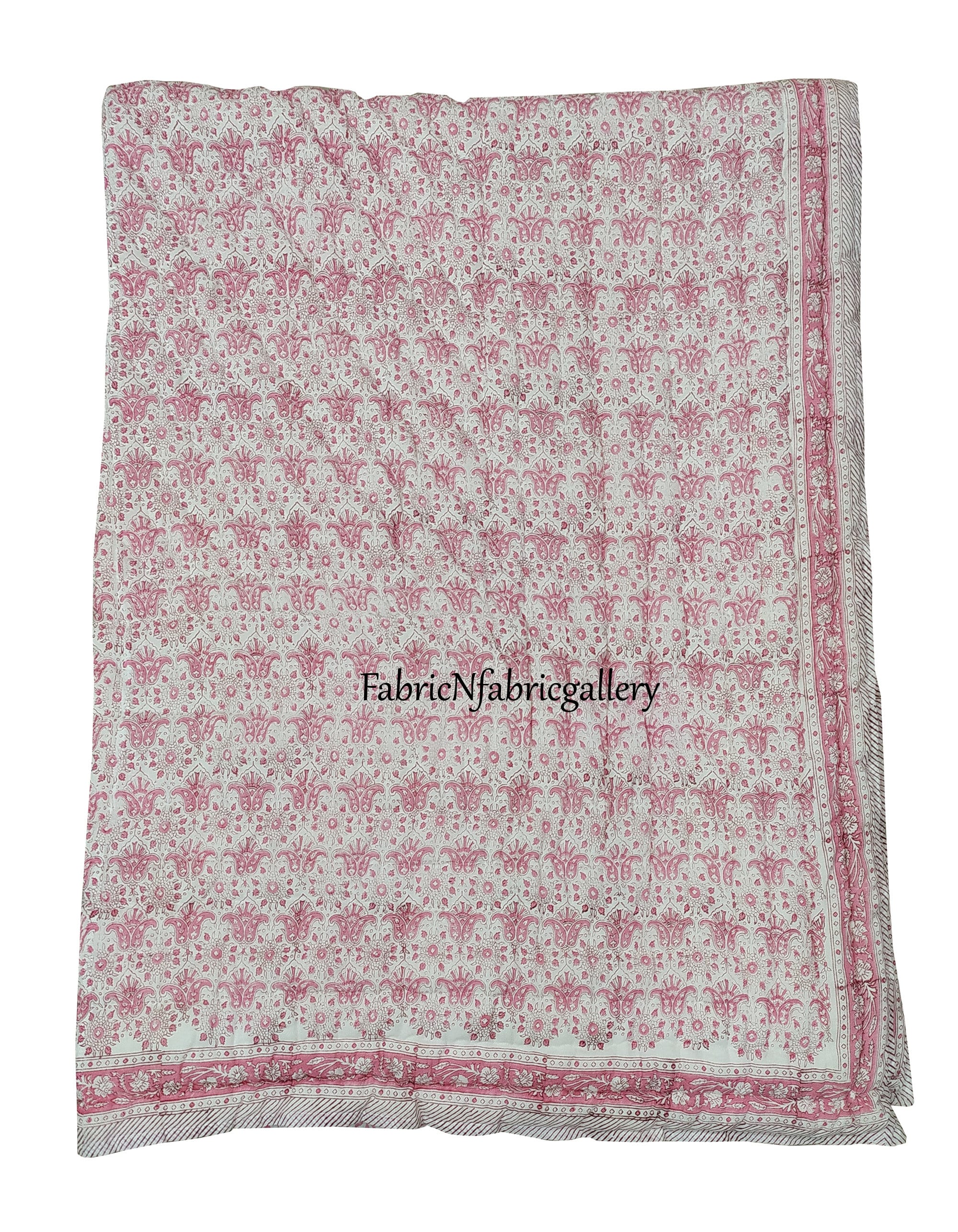 handmade pure kantha quilt vintage jaipuri quilt soft cotton filling hand kantha quilt pink color