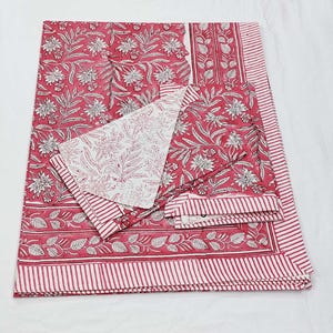 Juego de sábanas de algodón con estampado artesanal indio, incluye 2 fundas de almohada, estilo bohemio, sábana plana de algodón, tamaño king.