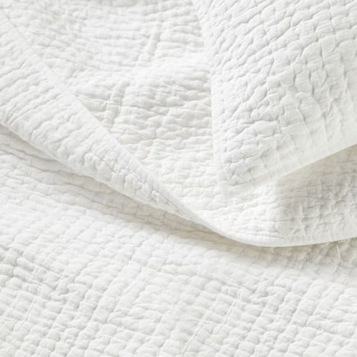 Solid White Cotton Kantha Quilt Hand Stitched Plain White Etsy