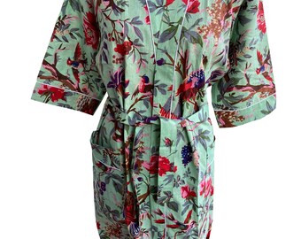 Cotton Maxi Dress Summer Dress Boho Dress Gift For Her Long Boho Dress Women Kimono Wrap Dress