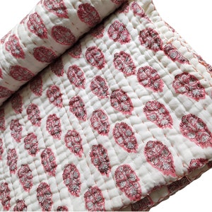 Couette en coton rose fait main Couette king size Couette Jaipuri, décoration d'intérieur, literie, jeté de couette