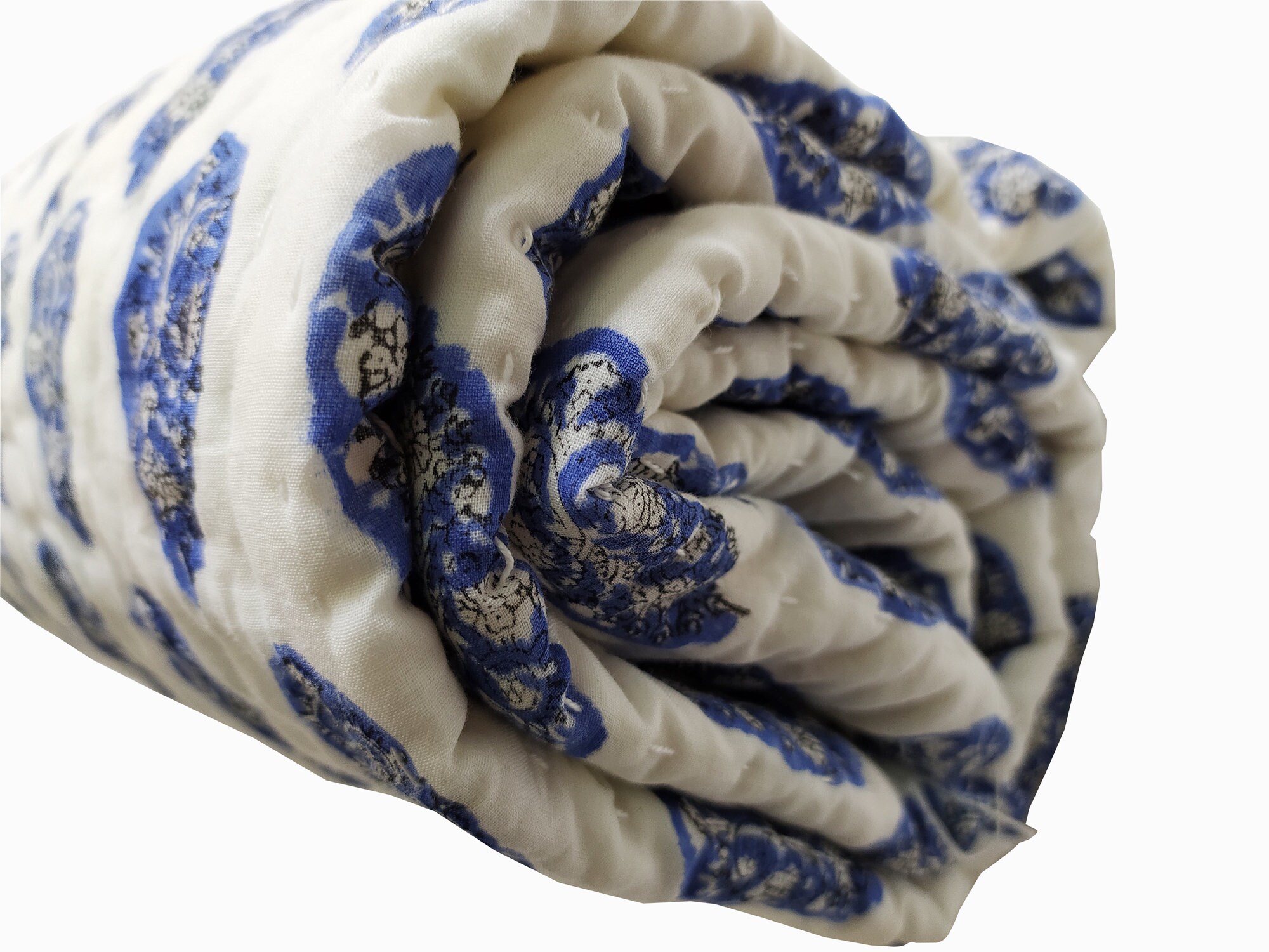 Blue Floral Quilt Etsy