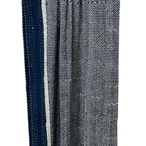 Edredón Kantha floral azul índigo, funda de sofá tamaño king con estampado artesanal