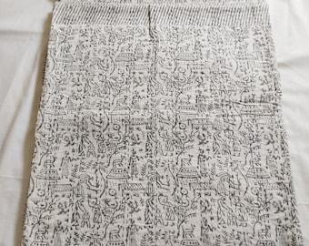 Indian Hand Block Cotton King Size Floral Print Kantha Throw Bedding Kantha Handmade Bedspread Quilt