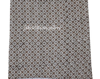 Handmade Ajrakh Kantha Quilt: Block Print Cotton King Bedspread