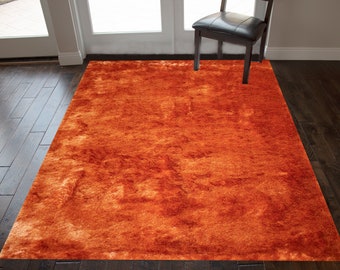 Orange Area Rug Etsy