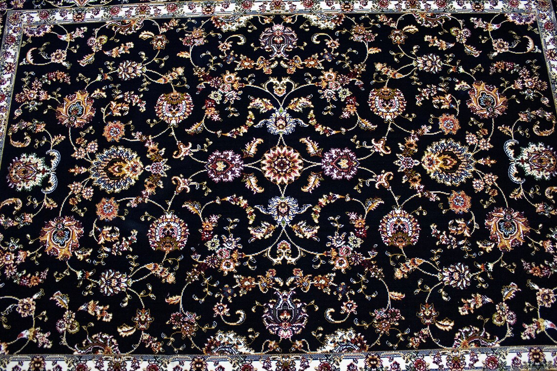 5x7 pies azul marino colorido seda toque dos tonos floral | Etsy