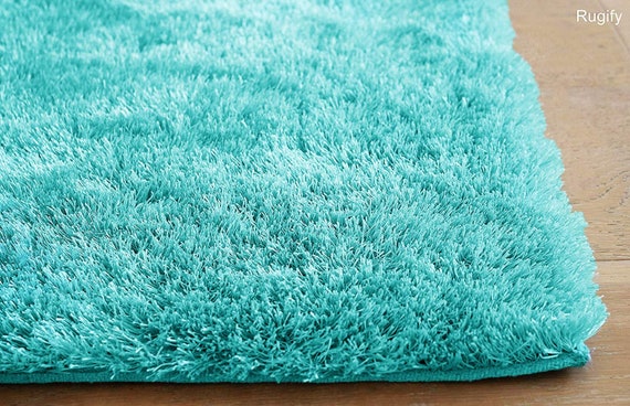 8 X10 Feet Turquoise Blue Color Medium Pile Two Tone Etsy