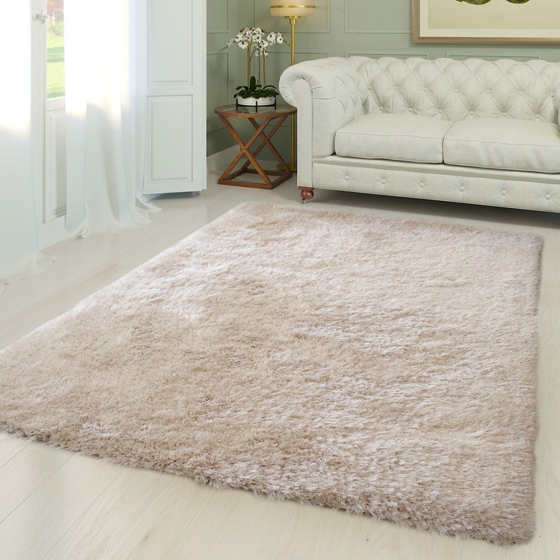 8x10 Cream Beige Soft Shag Shaggy Fluffy Fuzzy Furry Area Rug Etsy