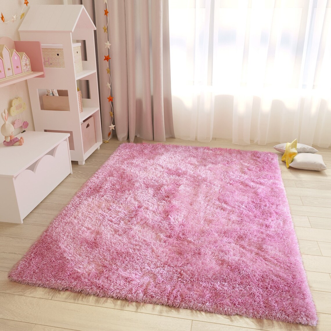 8x10 Pink Shag Shaggy Fluffy Fuzzy Furry Area Rug Carpet Rug Etsy