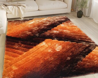 21x34 Rug Orange Shimmer Shag 21x34 Rug Orange Shimmer Shag