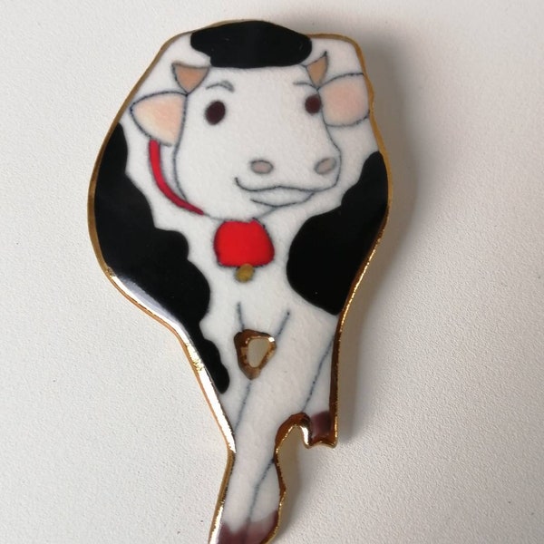 Pendentif vache vintage Gold-Tone || || amoureux des vaches Broche