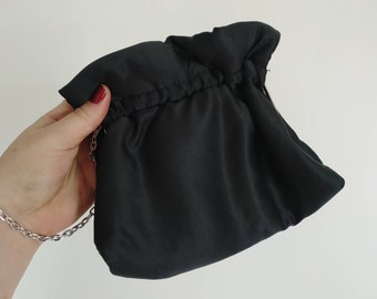 Puffy Clutch Purse || Hong Kong Purse || Small Purse || Evening Bag || Black Clutch Purse