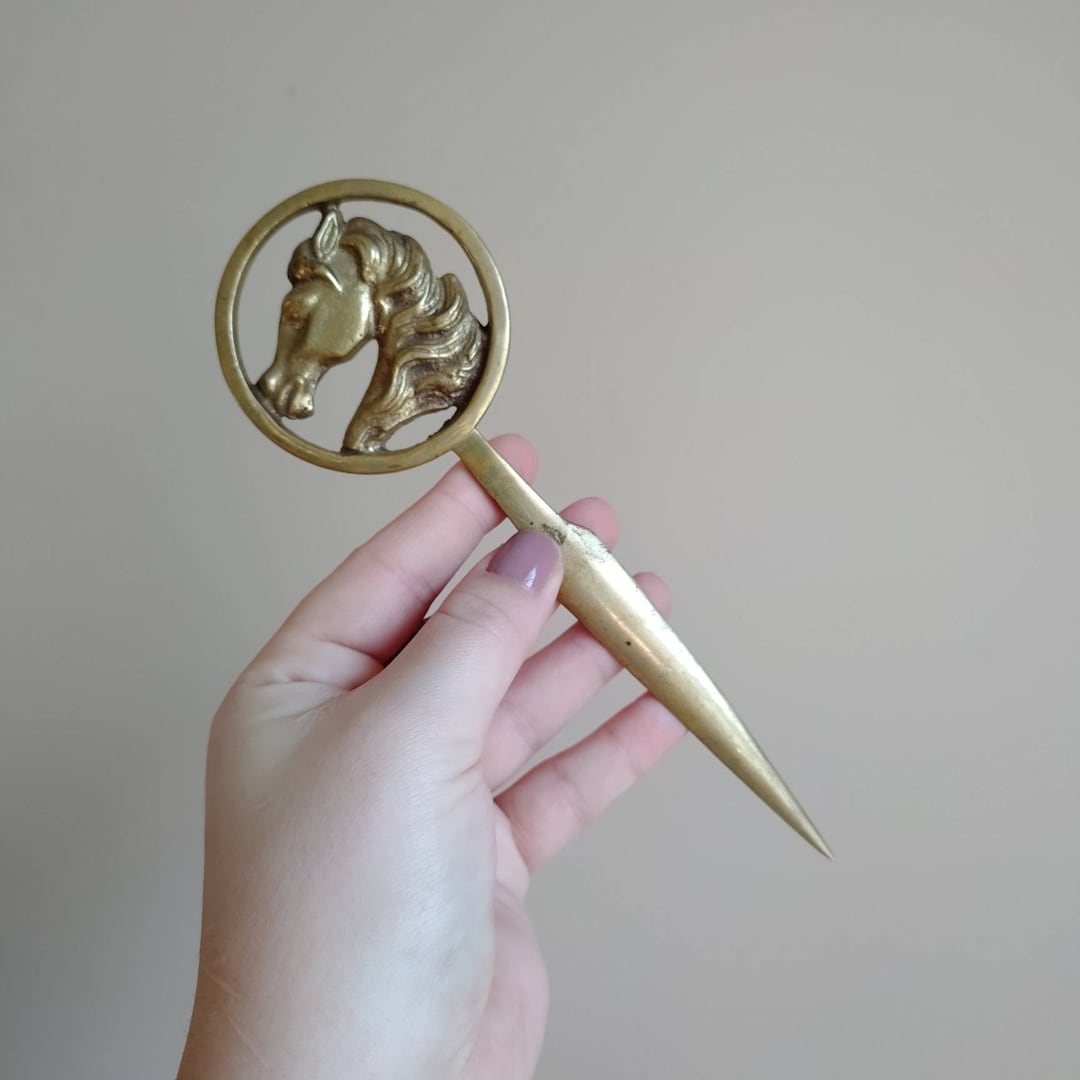 Horse Brass Medallion Vintage Horse Brass Brass Letter Opener Brass