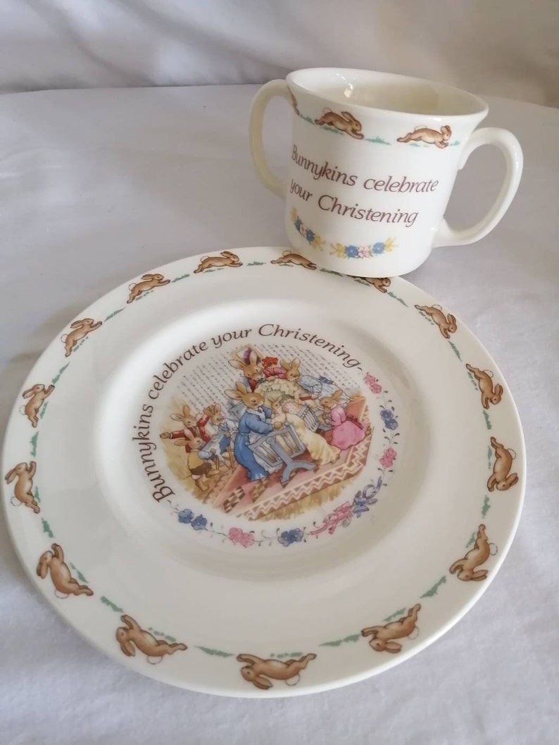 Bunnykins Christening Set Royal Doulton Collectible Etsy Canada