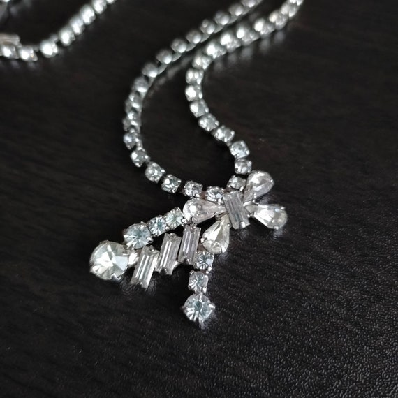 Rhinestone Necklace || Vintage Necklace 1960s || … - image 7