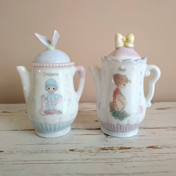 Precious Moments Spice Jar || Sage & Oregano || 1995 Enesco || Vintage Spice Jars