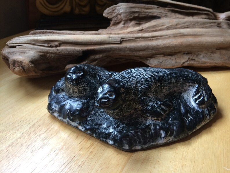 Al Wolf Seal Soapstone Sculpture Made in Canada Seal Etsy