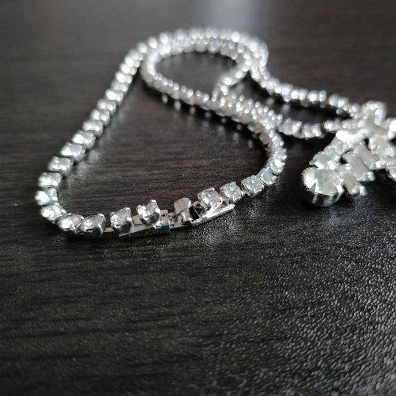 Rhinestone Necklace || Vintage Necklace 1960s || … - image 3