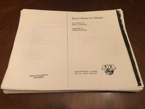 don't dress for dinner script Don't Dress For Dinner Script