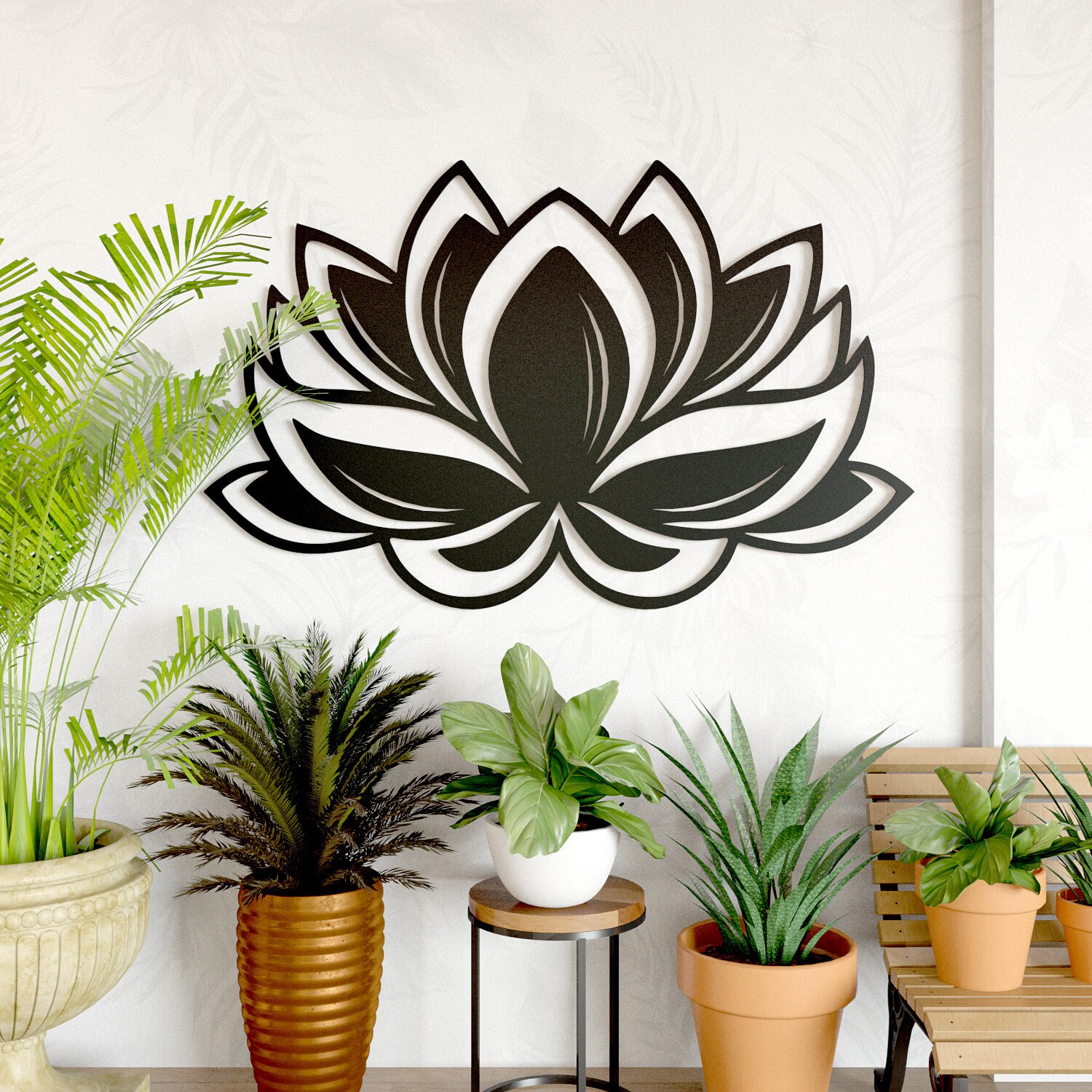 Lotus Flower Metal Wall Decor Metal Wall Hanging Etsy