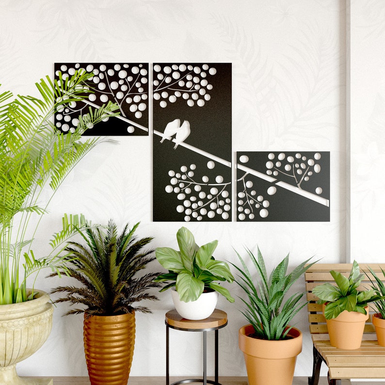 Love birds Metal Wall Decor Metal Wall Hanging Etsy