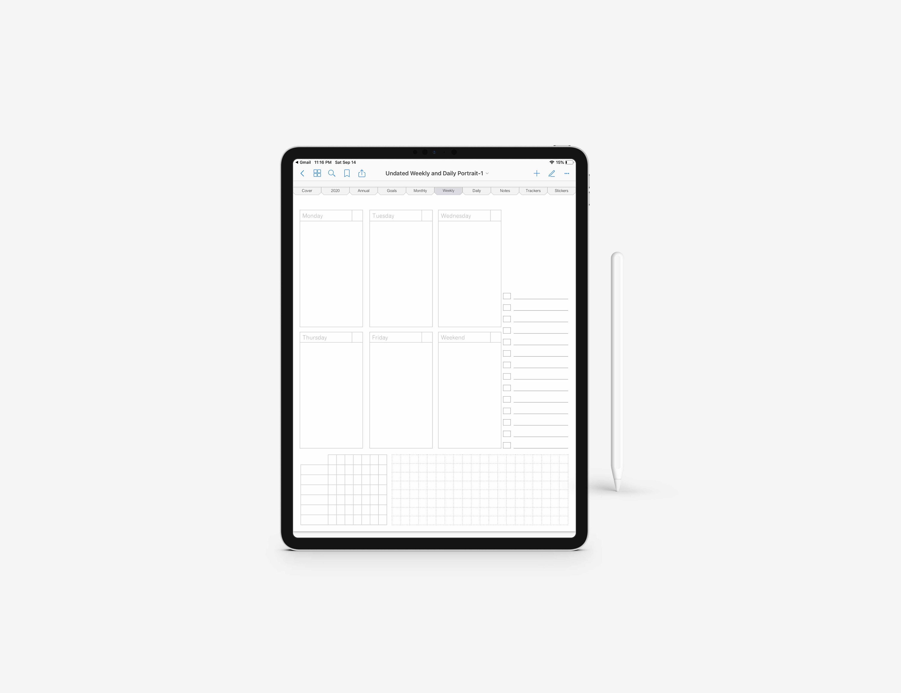 Undated Digital Planner Goodnotes Planner Ipad Planner Etsy