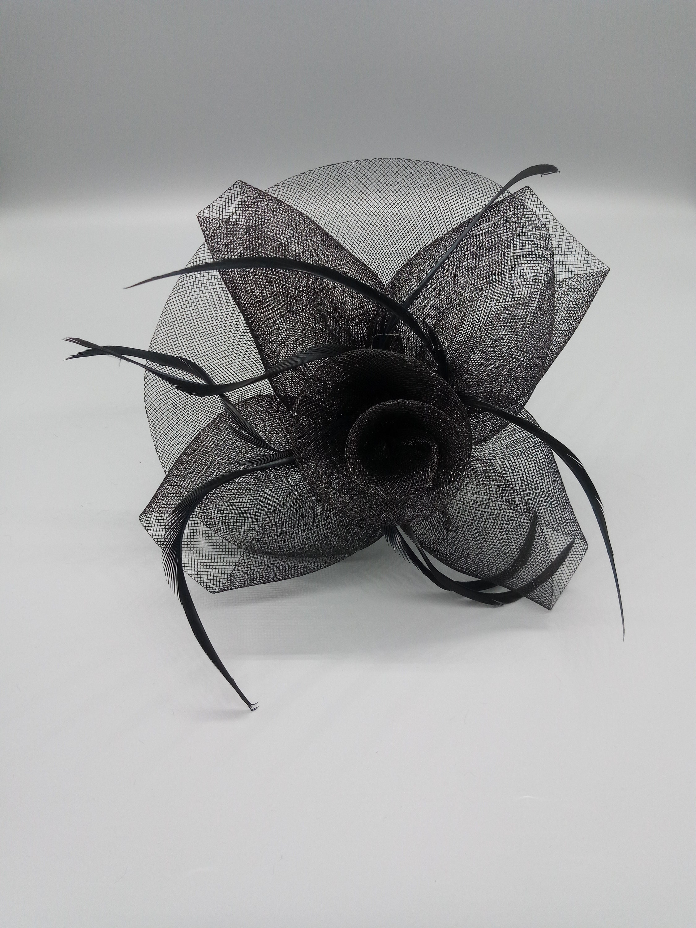 Black Fascinator With Hair Clip Etsy