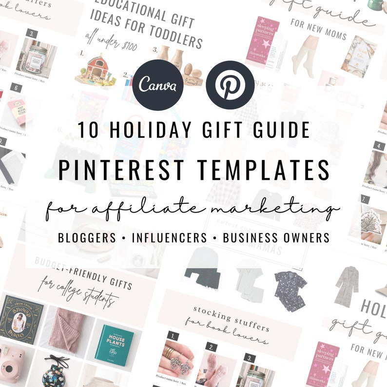 Holiday Gift Guide Templates for Canva Pinterest Gift Guide Etsy