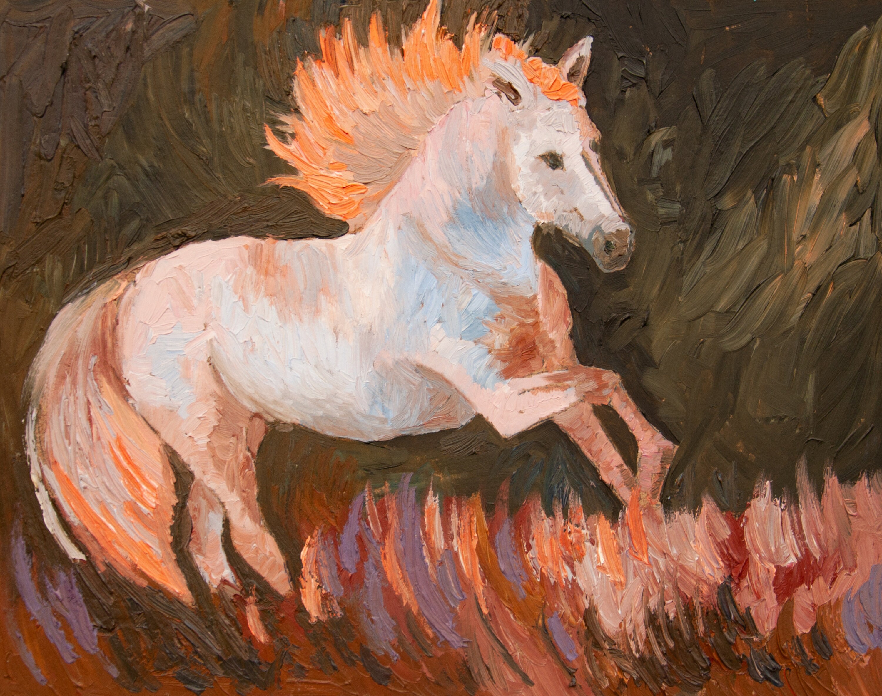 White Horse Painting Original Artwork Running Wild Horse Oil Etsy