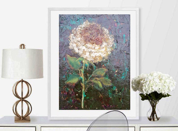 Rose oil painting Artwork on Canvas Original abstract for modern or classic interior Dark painting Wall art Living room decor 20*16 inches