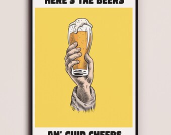Scottish Beer Cheers Art Unframed Print: Colourful Home Decor Gift
