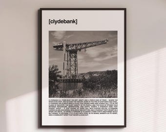 Clydebank UNFRAMED PRINT Scots Colourful Room Home Decor Scotland Themed Gift Souvenir