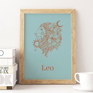 Choose Your Colours | Leo Birthday Zodiac Horoscope Wall Art | Constellations | UNFRAMED PRINT | Room Decor Gift Home Living Astrology