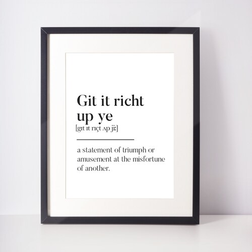 Eejit Definition Print Wall Art Home Decor Slang Print Etsy UK