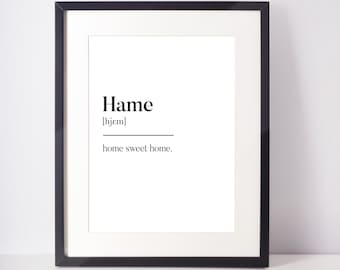 Hame Scottish Slang Unframed Print: Minimalist Scotland Home Decor