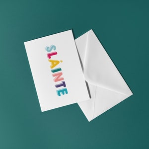 Slainte Best Wishes Thank You Friend A5 Greeting Card Scots Saying Living Minimalist Typography Funny Scotland Slang Definition Scottish