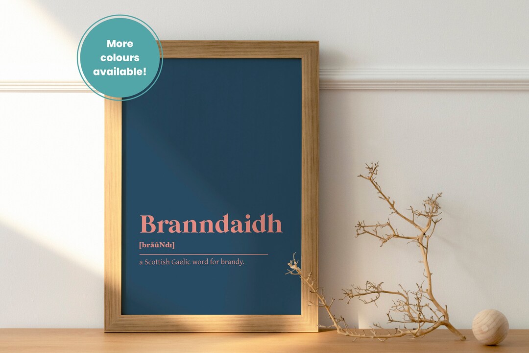 Brandy Branndaidh Gaelic Dictionary UNFRAMED PRINT Scots Room Decor