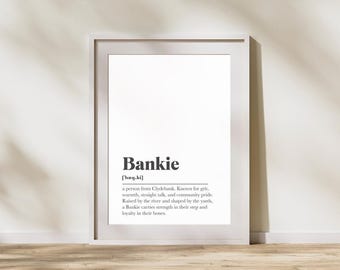 Bankie Clydebank UNFRAMED PRINT Scots Room Home Decor Scotland Themed Gift Souvenir for Scottish Memories