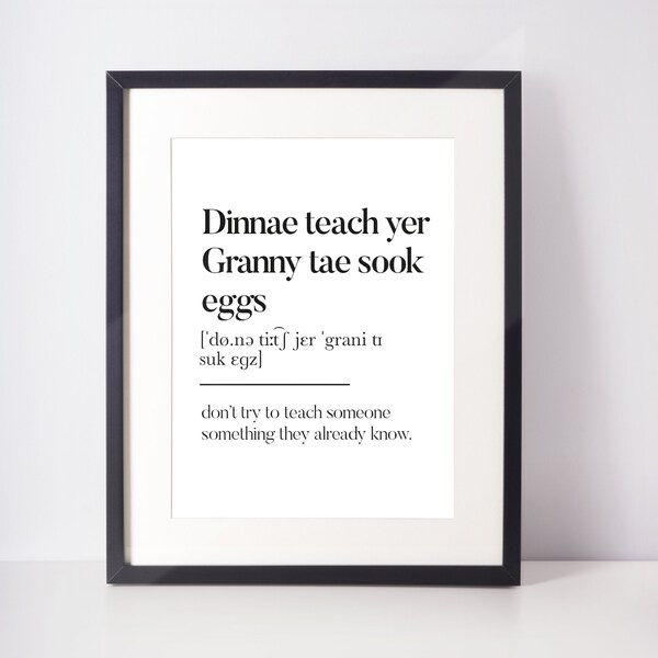 Howff Scots UNFRAMED PRINT Room Art Home Minimalist Art Decor ...