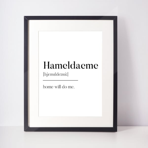 Hameldaeme Scots UNFRAMED PRINT Scotland Slang Definition Scottish