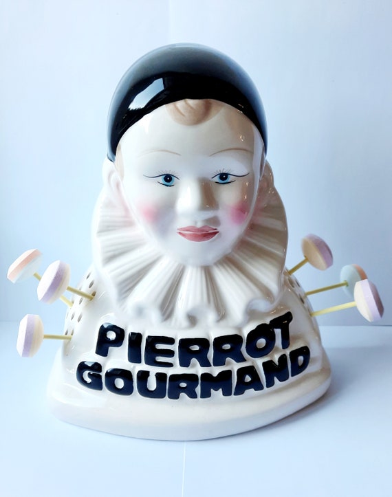 Vintage French Pierrot Gourmand Lollipop Display Stand, Ceramic, Clown  Bust, Boulangerie Advertising, Party Table Decor, Perfect Condition 