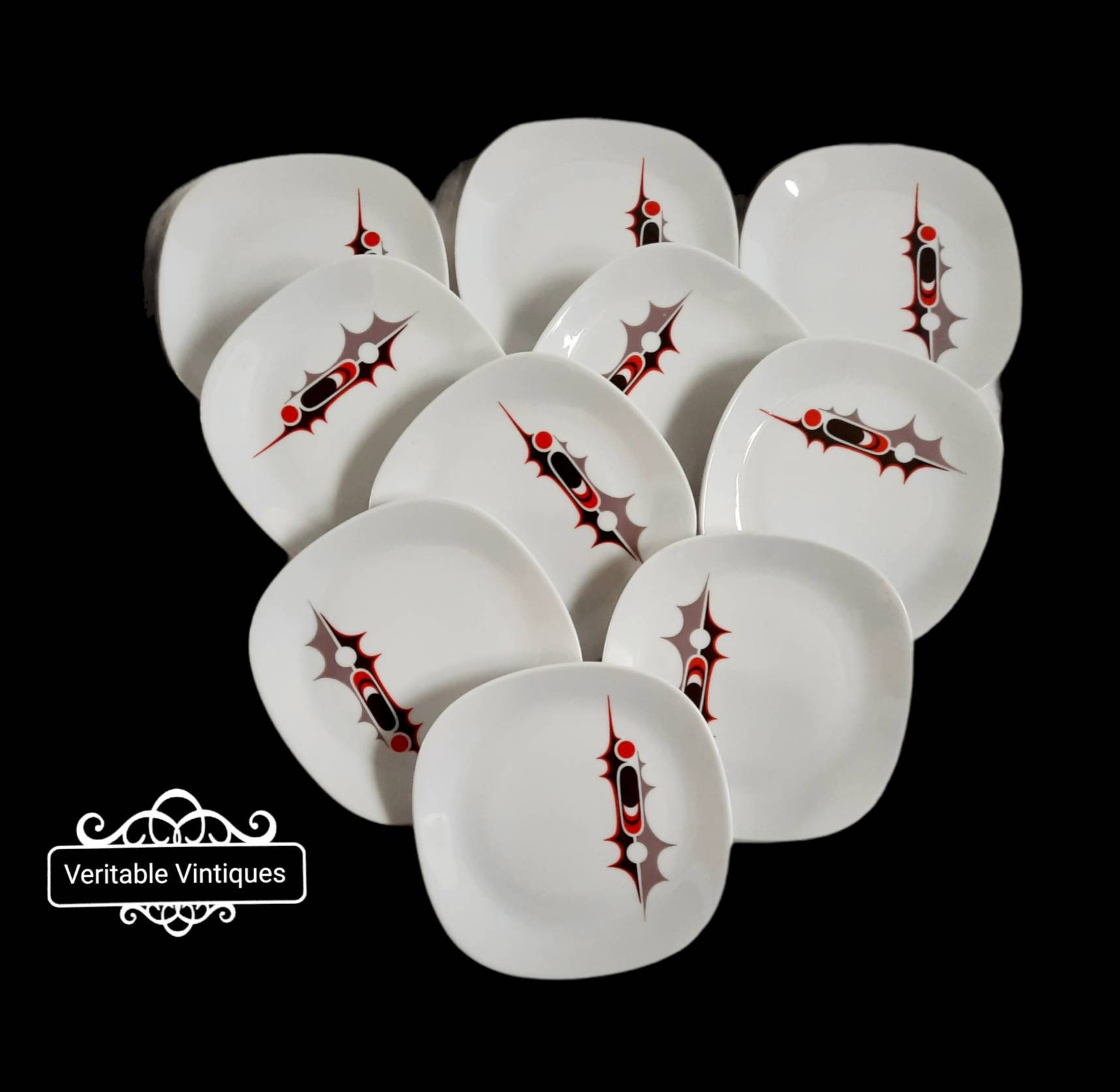 Plaques Mcm Vintage, Art Mural, Schirnding Bavaria Années 1960, Conception Atomique, Image Modernist